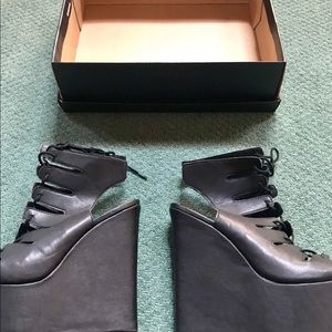 Shoe Cult by Nasty Girl Black Lace Up Shoes